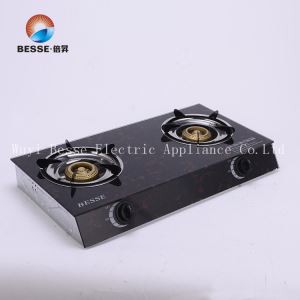 Gwydr Tempered Stof Nwy Tabl Gyda Nurners Dwbl